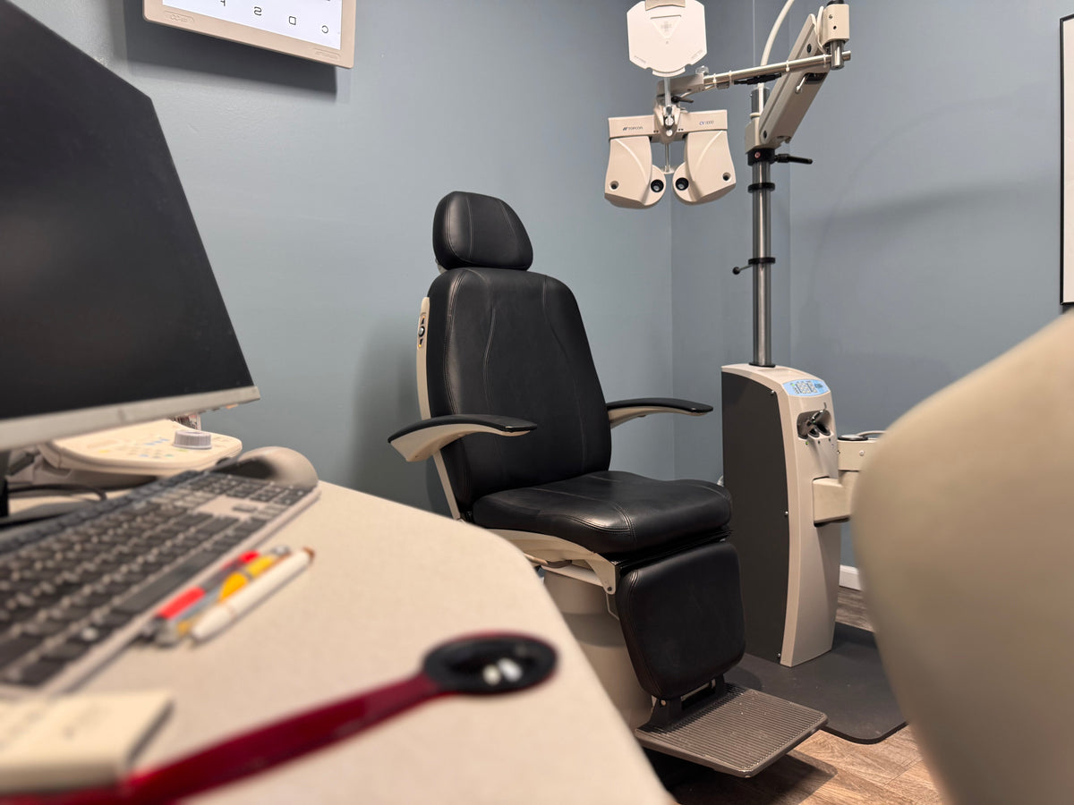 optometrist office eye examination room